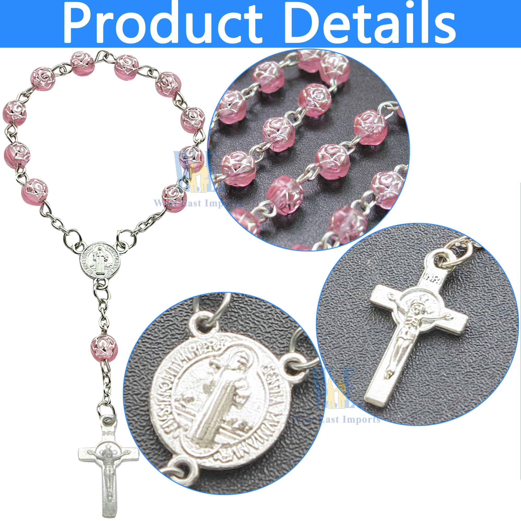 rosemarryプレディア4個セット Amazon.com: 24 Pcs Rosebud Mini Rosary Favor for Baptism Pink